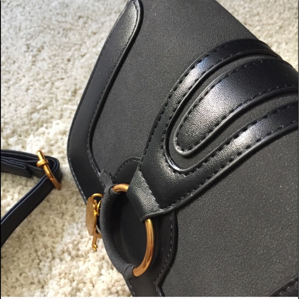 Faux Leather & Suede Crossbody